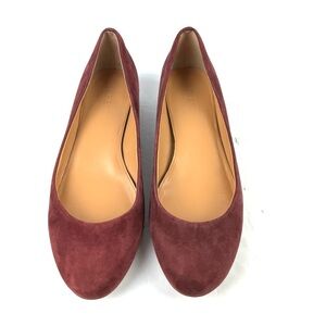 J Crew Shoes 9‎ Burgundy Suede Slip On Womens Heels